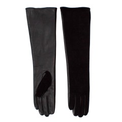 Перчатки кожаные длинные утепленные черные 10 шт