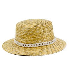 Шляпа канотье ОБОДОК-ЦЕПЬ солома натуральный