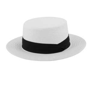 Шляпа канотье LU-012 ободок белый