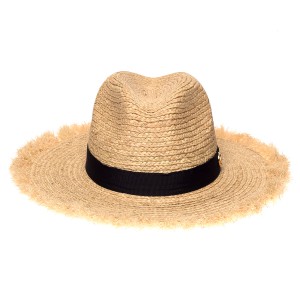 Шляпа федора МАРСИ с бахромой натуральный